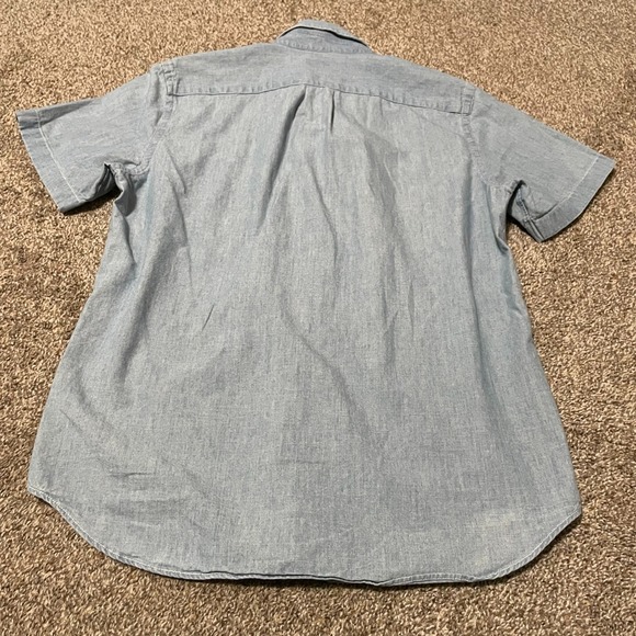 J Crew Mens Chambray Short Sleeve Button Down Shirt Size S Light Blue Casual - Picture 5 of 5